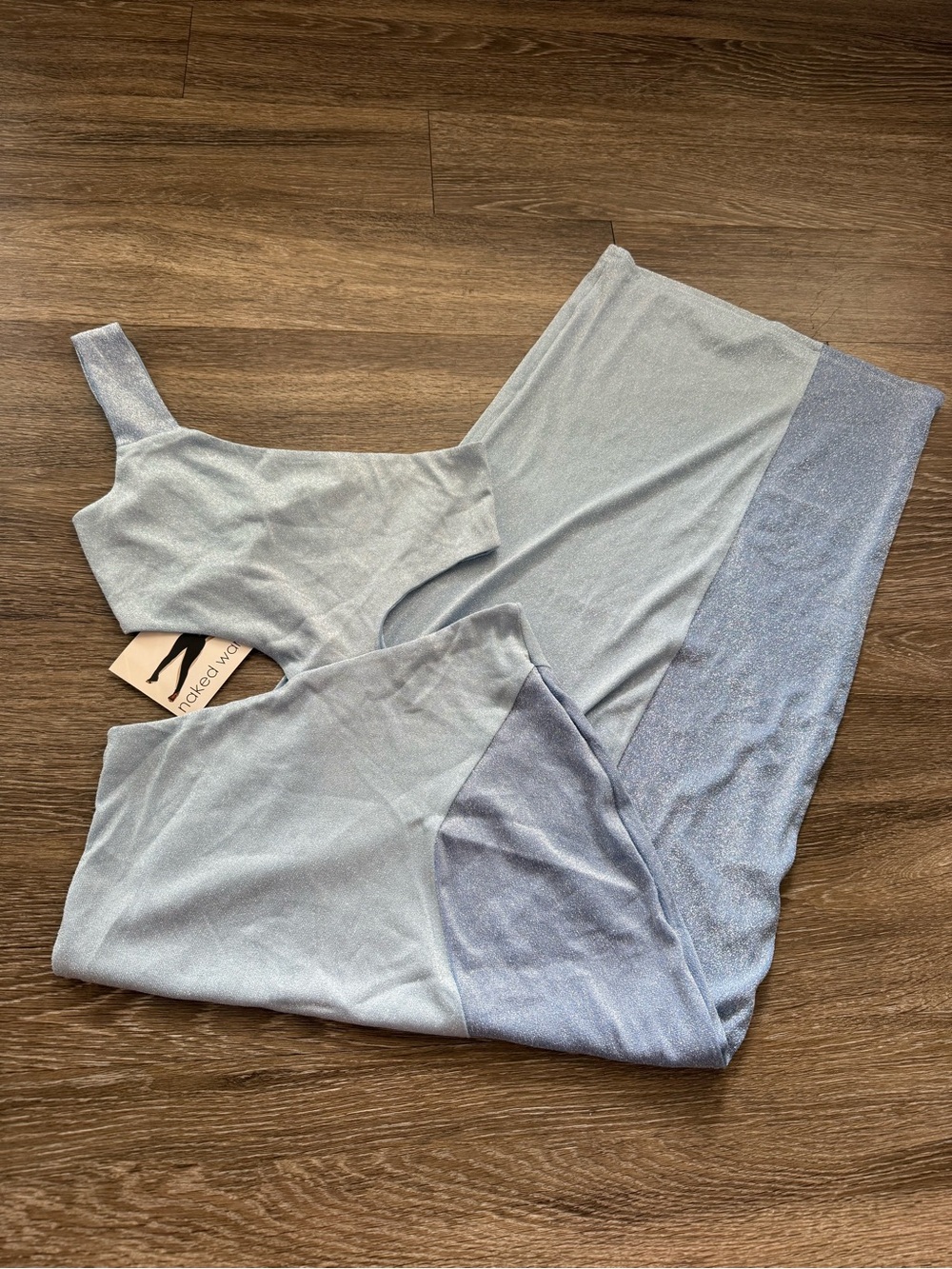 One-Shoulder Cutout Maxi Dress in Light Blue - Picture 4 of 6